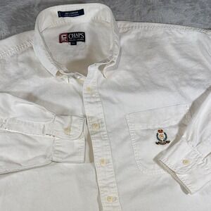 90s Vintage Chaps Ralph Lauren Button Down Shirt | White | XXL